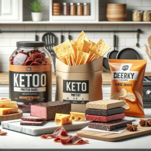 Variety of Keto Snacks on Table.