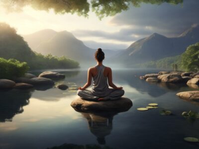 calm-scene-meditating-woman